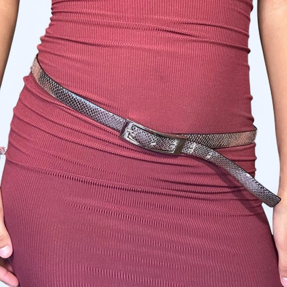 Silver Snakeskin Leather Belt! - Picture 1 of 7